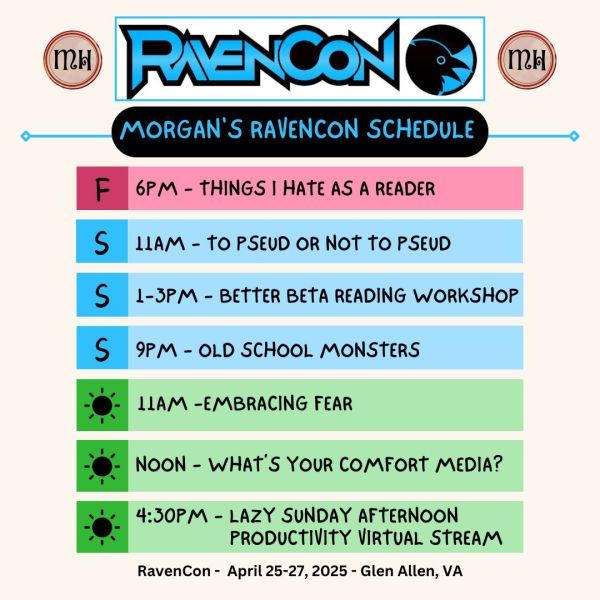 Morgan's ravenCon schedule.